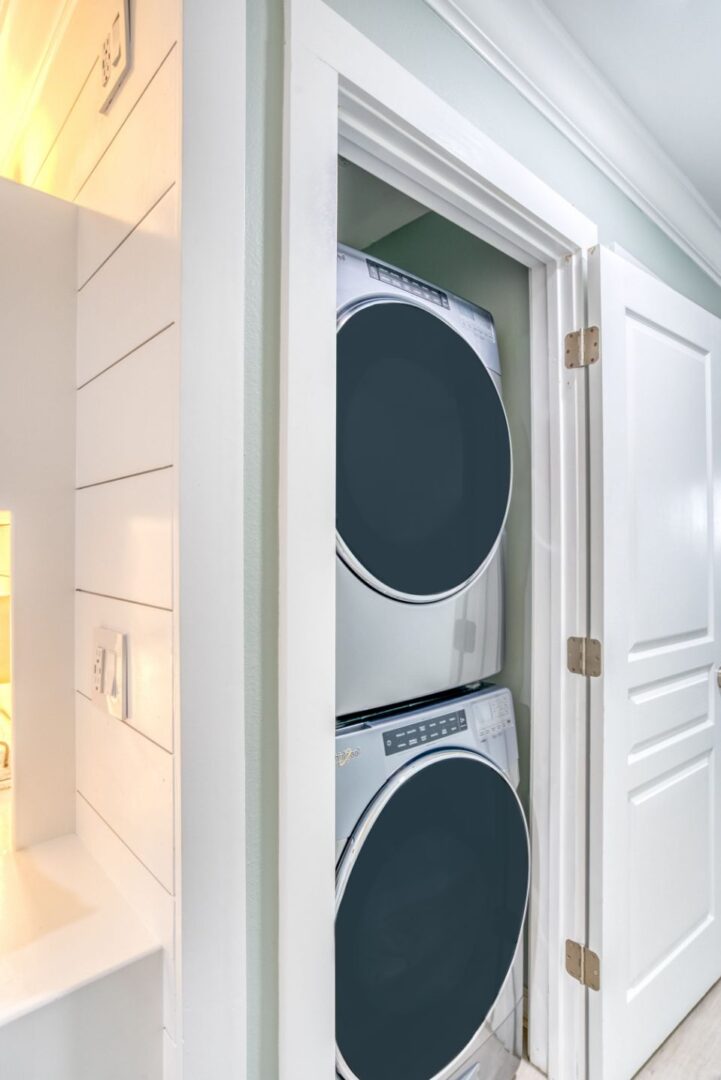 Close-Up Washing Machines Control Panel in Laundry Room